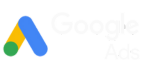 Logotipo Google ADS branco Mídia Marketing Digital Página inicial