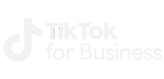 Logotipo TikTok for Business branco Mídia Marketing Digital Página inicial